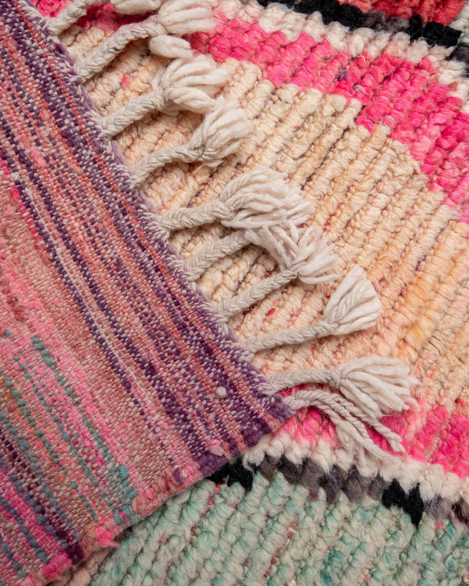 Modern designer handcrafted Berber runner rug from Morocco. Beniourain with beautiful colors and patterns.