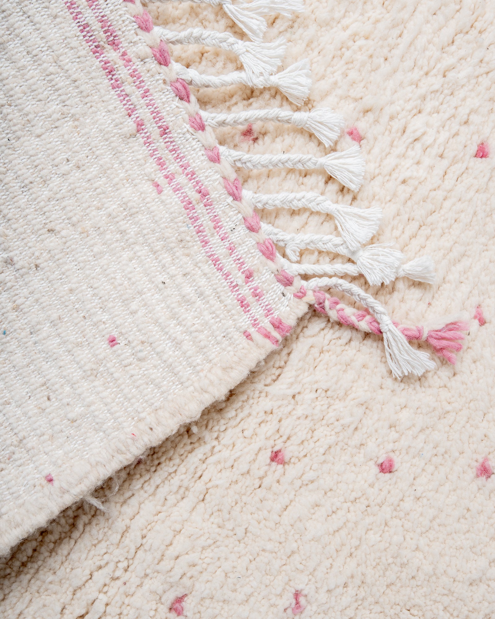 Modern, designer, handcrafted Berber rug from Morocco. Beniourain carpet with beautiful colours and patterns and fluffy wool texture. 