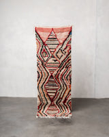 Modern designer handcrafted Berber runner rug from Morocco. Beniourain with beautiful colours and patterns.