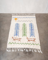 Modern, designer, handcrafted Berber rug from Morocco. Beniourain carpet with minimalist design, natural wool pile and a fluffy texture.