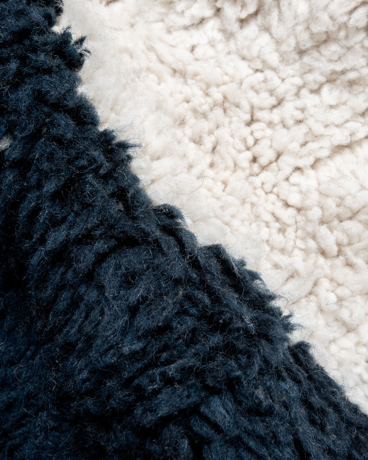 Modern, designer, handcrafted Berber rug from Morocco. Beniourain carpet with beautiful colours and patterns and fluffy wool texture.