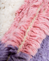 Modern, designer, handcrafted Berber rug from Morocco. Beniourain carpet with beautiful colours and patterns and fluffy wool texture.