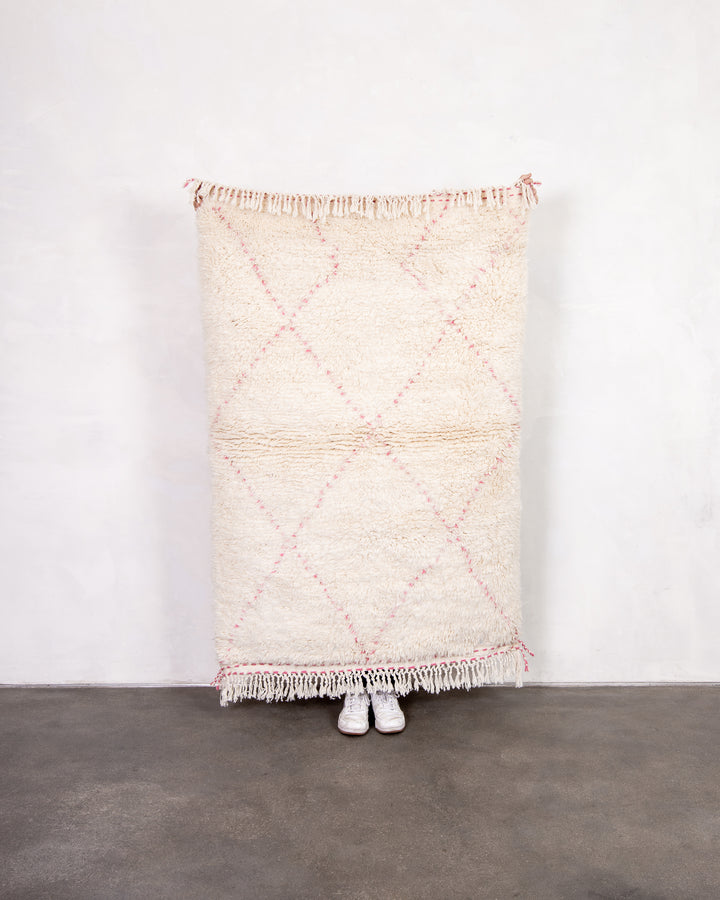 Modern designer handcrafted Berber rug from morocco Beniourain with beautiful colors and patterns