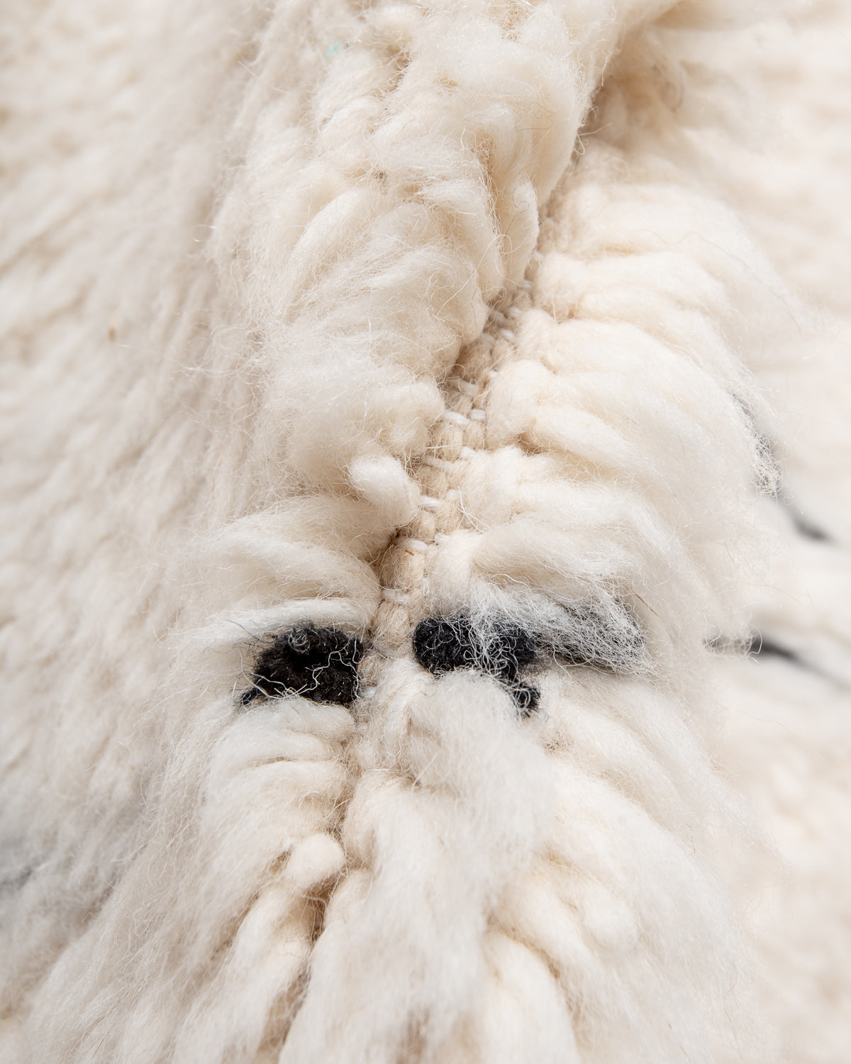 Modern, designer, handcrafted Berber rug from Morocco. Beniourain carpet with minimalist design, natural wool pile and a fluffy texture.