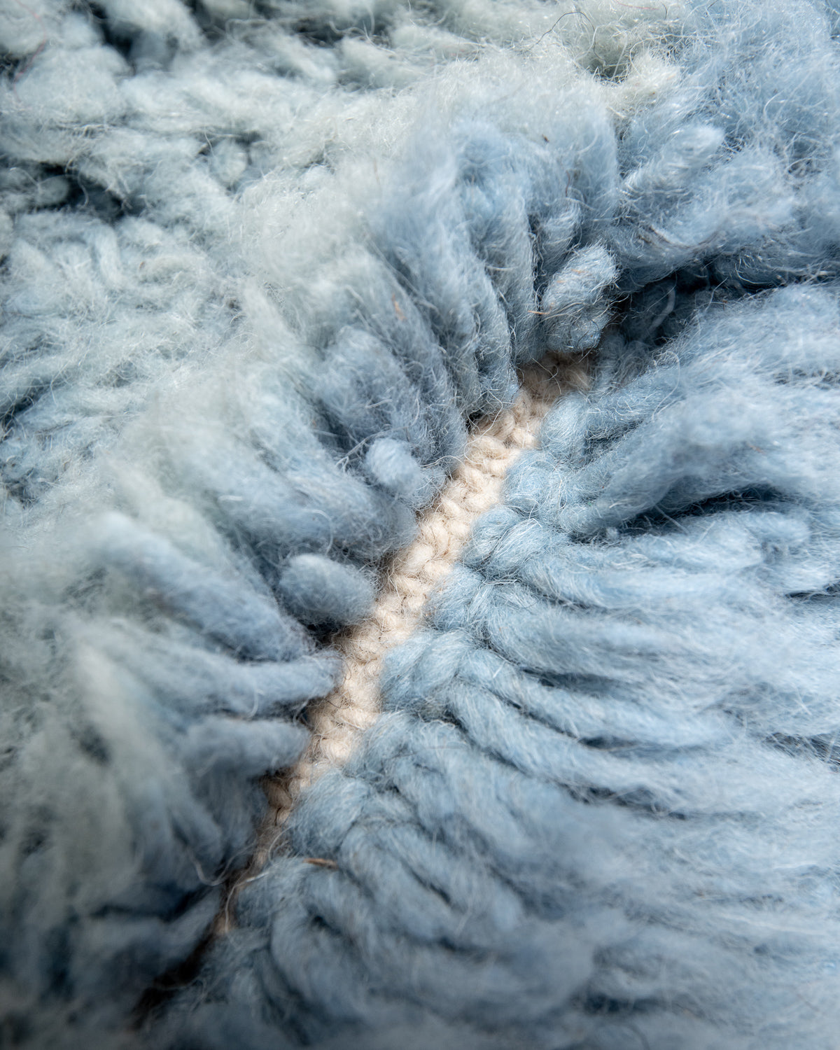 Modern, designer, handcrafted Berber rug from Morocco. Beniourain carpet with beautiful colours and patterns and fluffy wool texture.