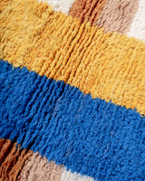 Modern, designer, handcrafted Berber rug from Morocco. Beniourain carpet with beautiful colours and patterns and fluffy wool texture. 