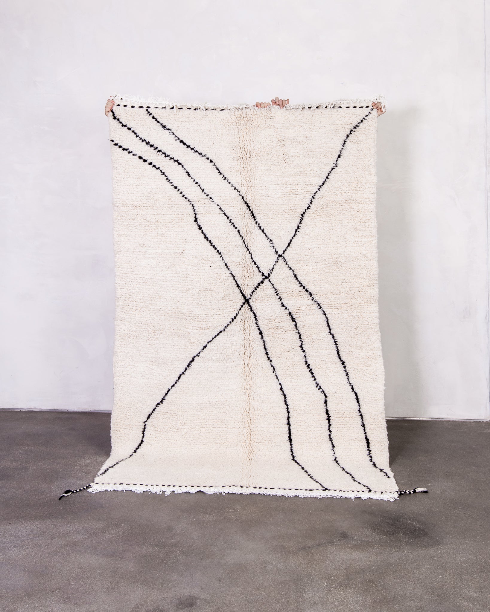 Modern designer handcrafted Berber rug from morocco Beniourain with beautiful colors and patterns