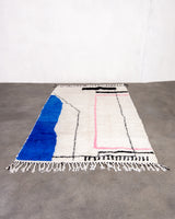 Modern designer handcrafted Berber rug from morocco Beniourain with beautiful colors and patterns