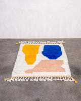 Modern designer handcrafted Berber rug from morocco Beniourain with beautiful colors and patterns
