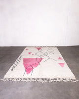 Moderner Designer handgefertigter Berber Teppich aus Marokko Beniourain mit schönen Farben und Mustern