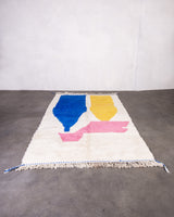 Modern designer handcrafted Berber rug from morocco Beniourain with beautiful colors and patterns