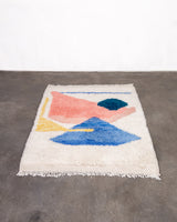 Moderner Designer handgefertigter Berber Teppich aus Marokko Beniourain mit schönen Farben und Mustern