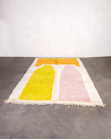 Modern designer handcrafted Berber rug from morocco Beniourain with beautiful colors and patterns