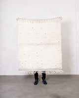 Modern, designer, handcrafted Berber rug from Morocco. Beniourain carpet with beautiful colours and patterns and fluffy wool texture. 