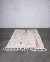Modern designer handcrafted Berber rug from morocco Beniourain with beautiful colors and patterns