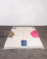 Modern designer handcrafted Berber rug from morocco Beniourain with beautiful colors and patterns