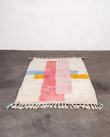 Modern designer handcrafted Berber rug from morocco Beniourain with beautiful colors and patterns