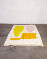 Modern designer handcrafted Berber rug from morocco Beniourain with beautiful colors and patterns