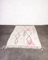Modern designer handcrafted Berber rug from morocco Beniourain with beautiful colors and patterns
