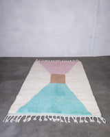 Modern designer handcrafted Berber rug from morocco Beniourain with beautiful colors and patterns