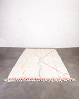 Modern designer handcrafted Berber rug from morocco Beniourain with beautiful colors and patterns