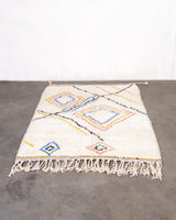 Modern designer handcrafted Berber rug from morocco Beniourain with beautiful colors and patterns