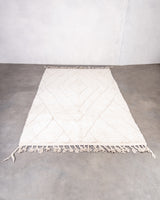 Modern, designer, handcrafted Berber rug from Morocco. Beniourain carpet with beautiful colours and patterns and fluffy wool texture.