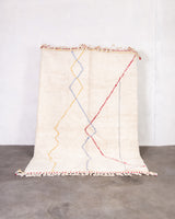 Modern designer handcrafted Berber rug from morocco Beniourain with beautiful colors and patterns