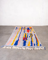 Modern designer handcrafted Berber rug from morocco Beniourain with beautiful colors and patterns