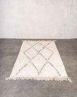 Modern designer handcrafted Berber rug from morocco Beniourain with beautiful colors and patterns