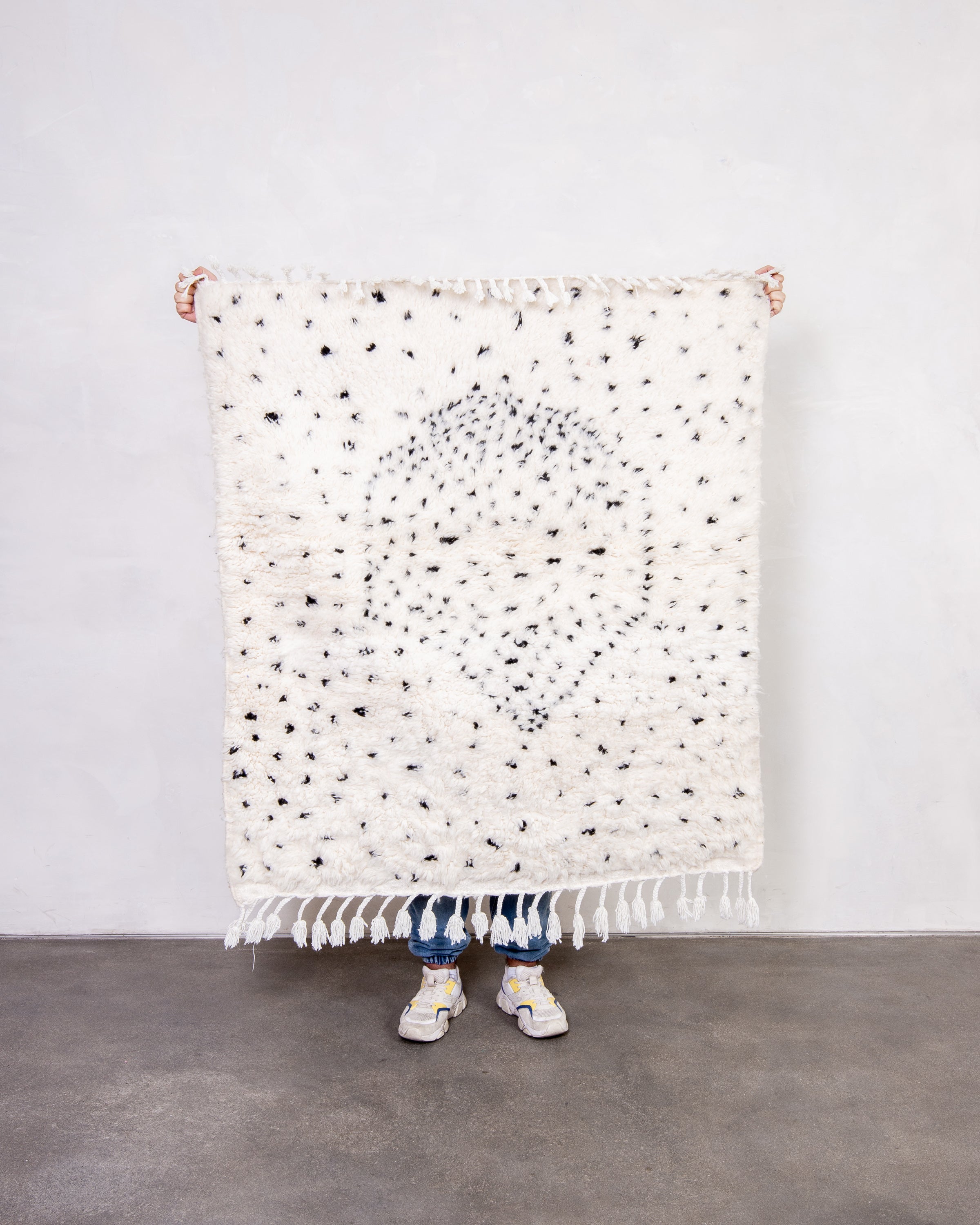 Modern designer handcrafted Berber rug from morocco Beniourain with beautiful colors and patterns