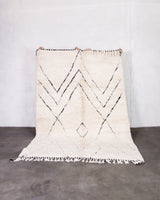 Moderner Designer handgefertigter Berber Teppich aus Marokko Beniourain mit schönen Farben und Mustern
