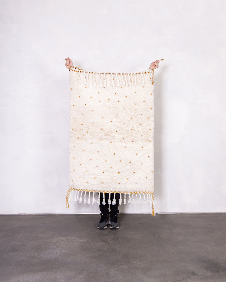 Modern designer handcrafted Berber rug from morocco Beniourain with beautiful colors and patterns