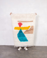 Moderner Designer handgefertigter Berber Teppich aus Marokko Beniourain mit schönen Farben und Mustern