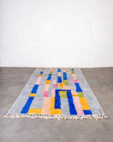 Modern designer handcrafted Berber rug from morocco Beniourain with beautiful colors and patterns