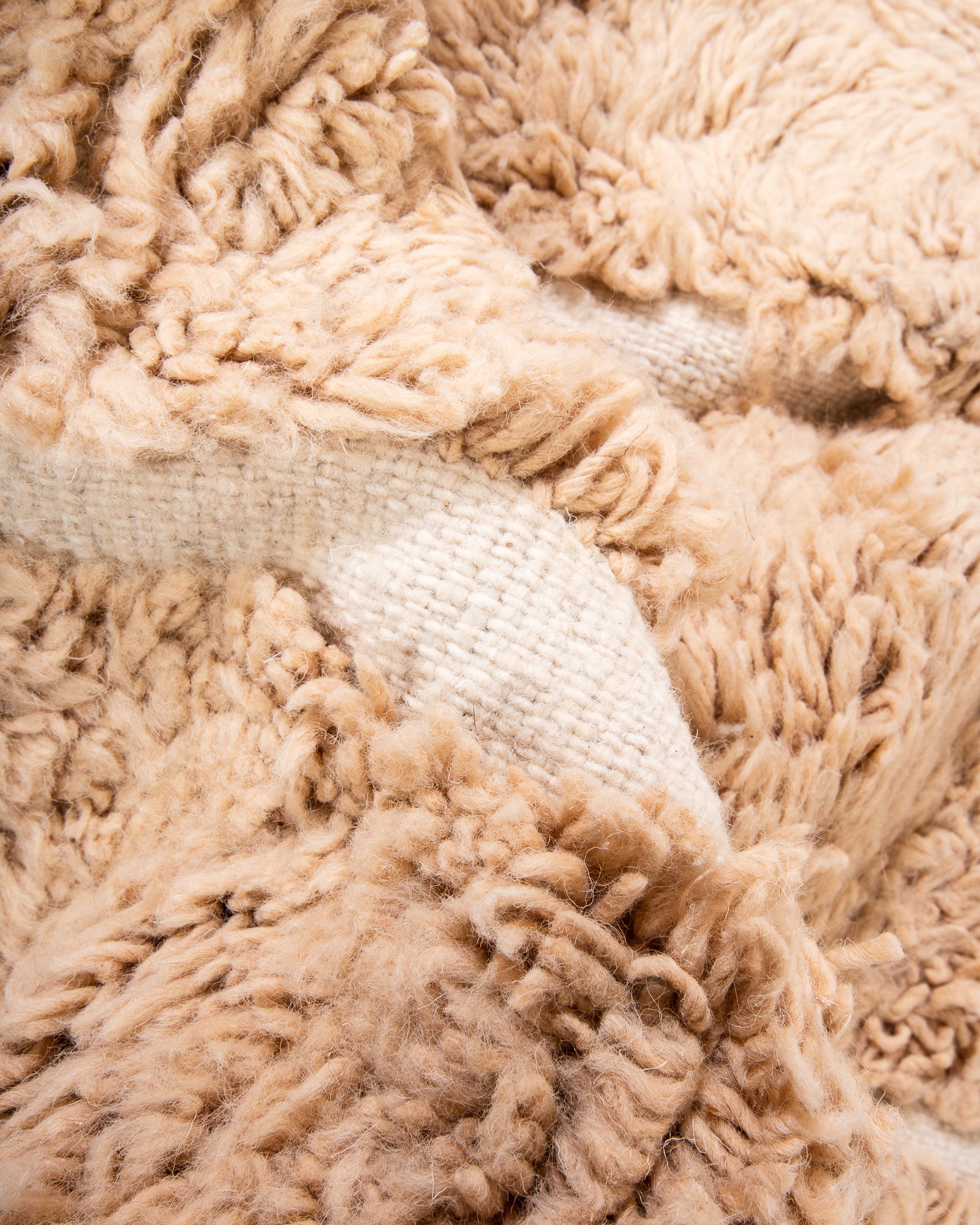 Modern, designer, handcrafted Berber rug from Morocco. Beniourain carpet with beautiful colours and patterns and fluffy wool texture. 