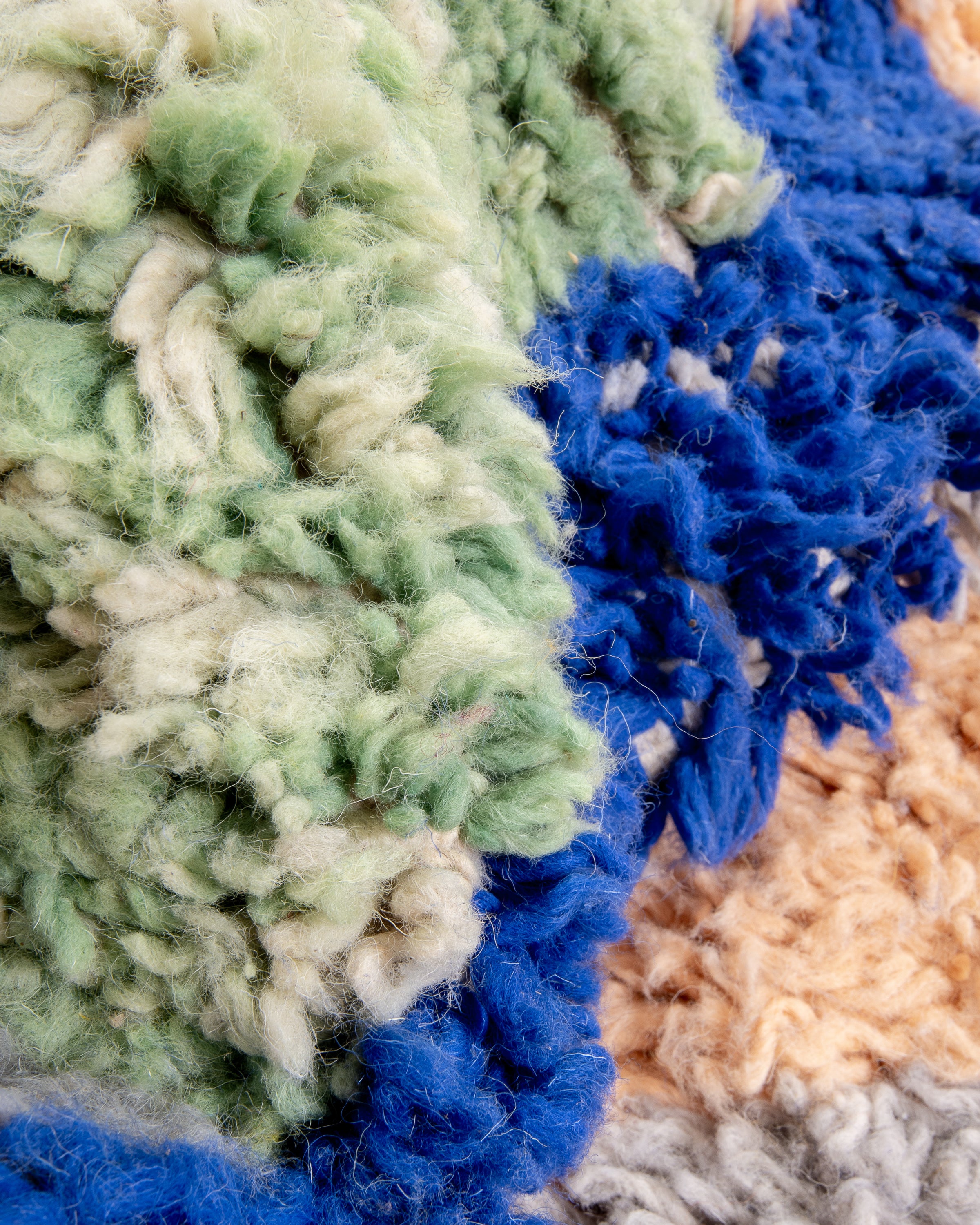 Modern designer handcrafted Berber rug from morocco Beniourain with beautiful colors and patterns