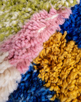 Modern designer handcrafted Berber rug from morocco Beniourain with beautiful colors and patterns