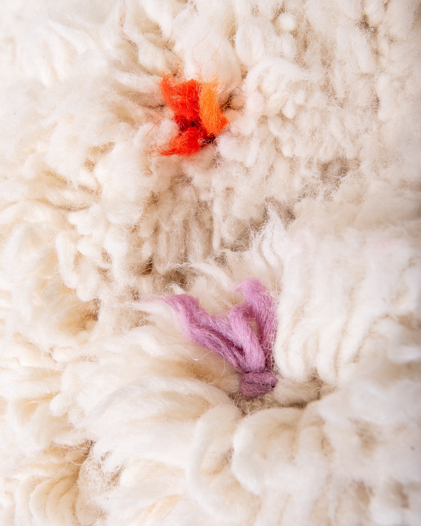 Modern, designer, handcrafted Berber rug from Morocco. Beniourain carpet with beautiful colours and patterns and fluffy wool texture. 