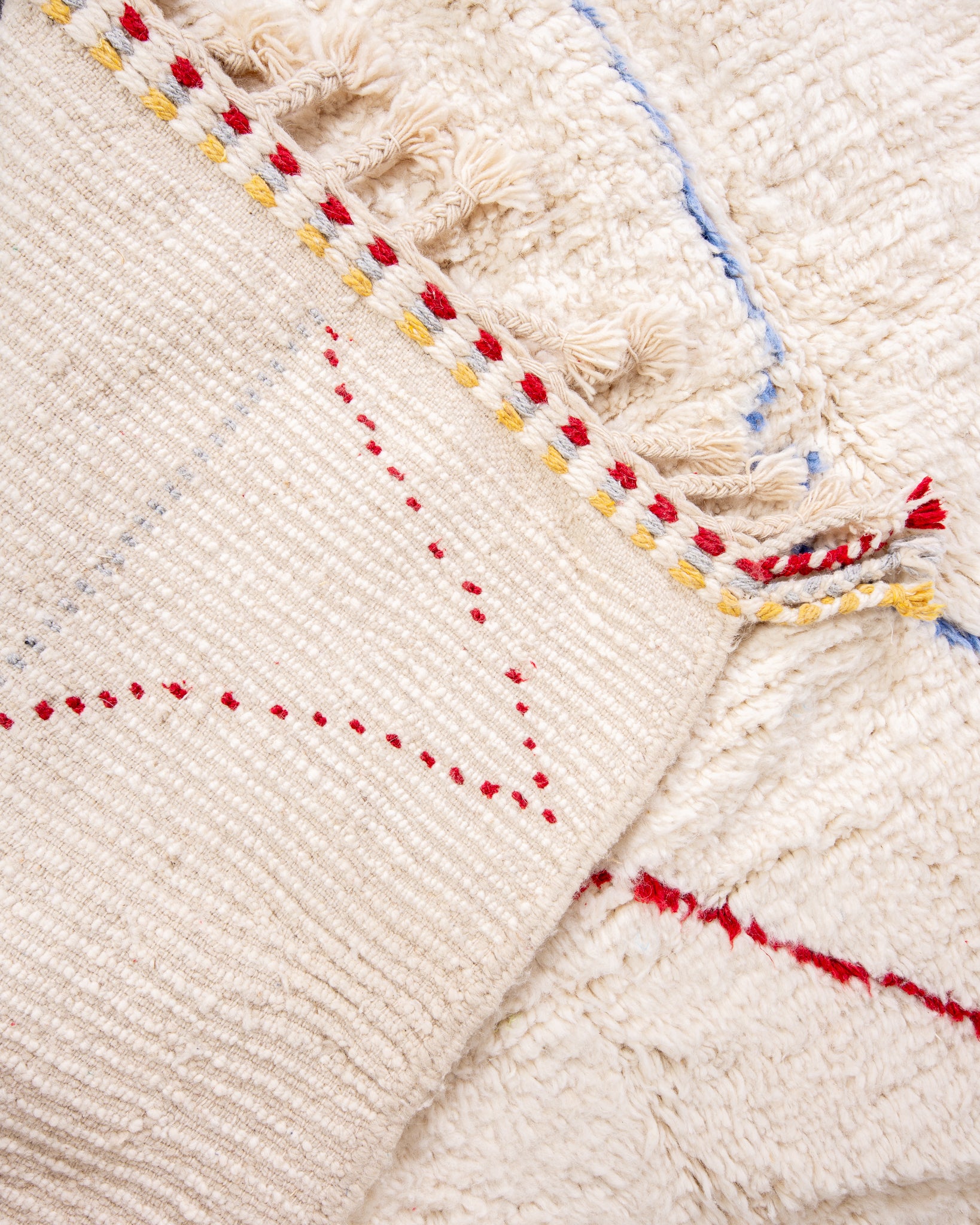 Modern designer handcrafted Berber rug from morocco Beniourain with beautiful colors and patterns