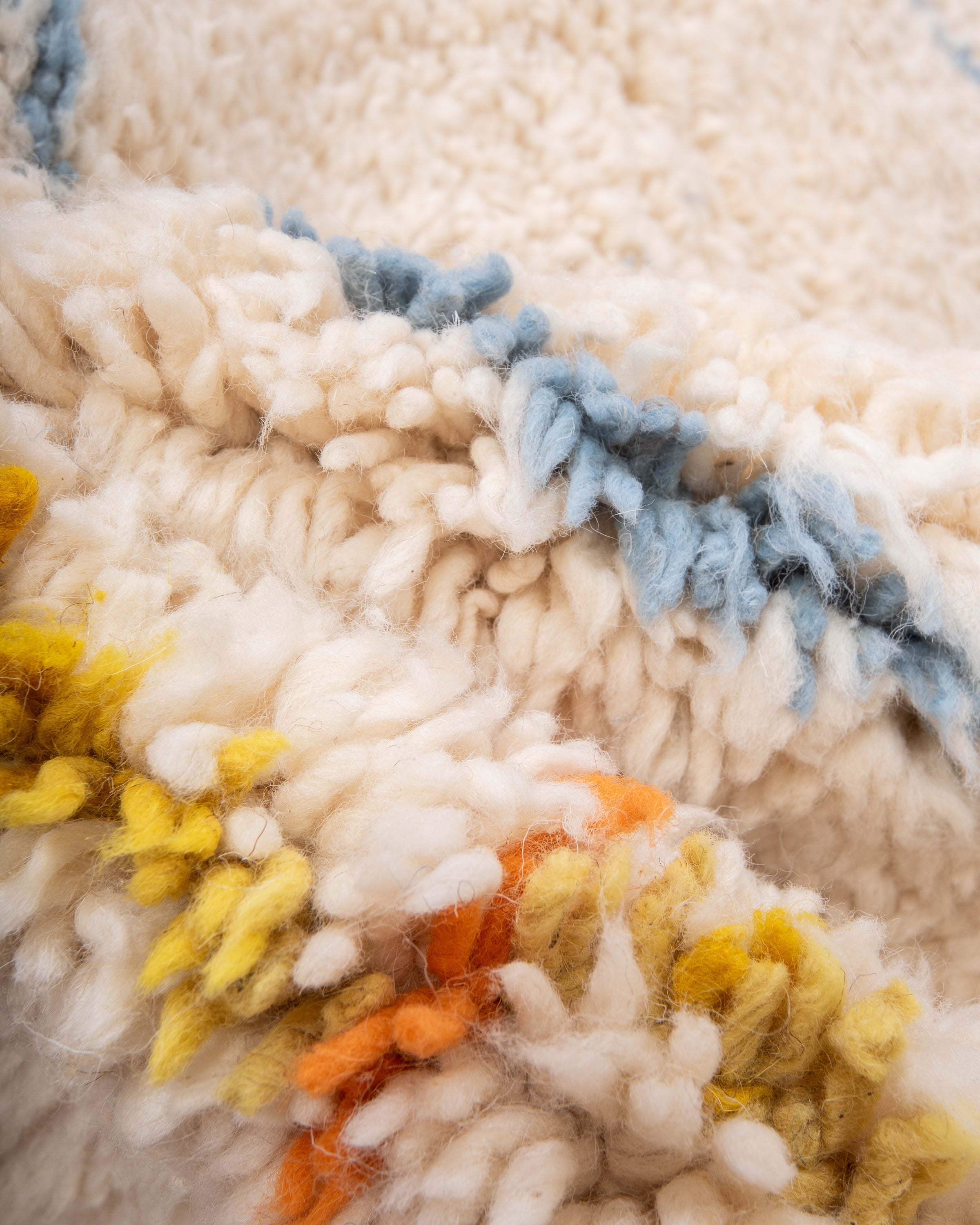 Modern designer handcrafted Berber rug from morocco Beniourain with beautiful colors and patterns