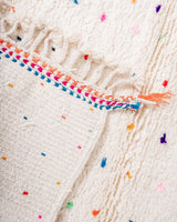 Moderner, handgefertigter Berber-Teppich aus Marokko. Beniourain-Teppich mit schönen Farben und Mustern und flauschiger Wollstruktur.