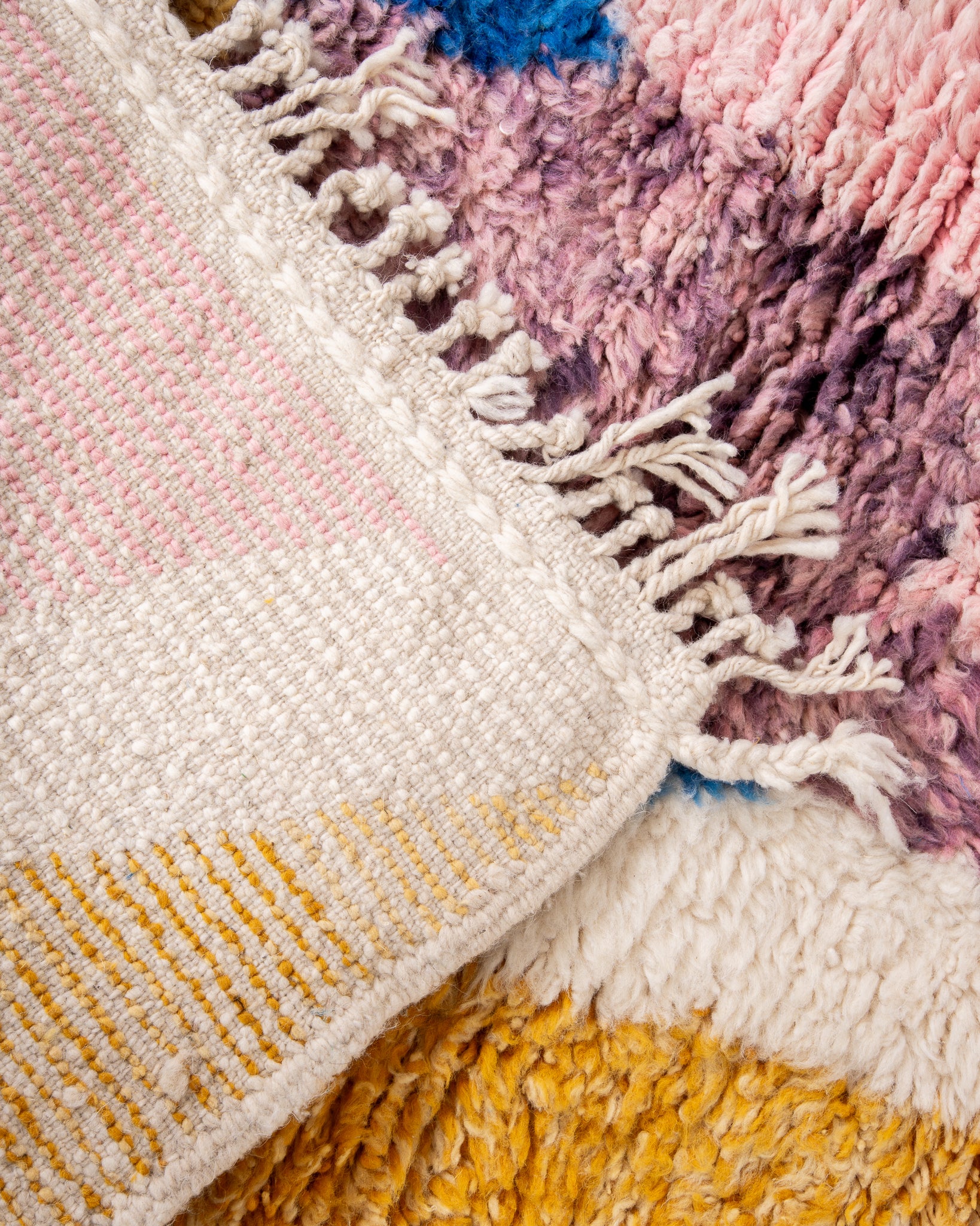 Modern designer handcrafted Berber rug from morocco Beniourain with beautiful colors and patterns