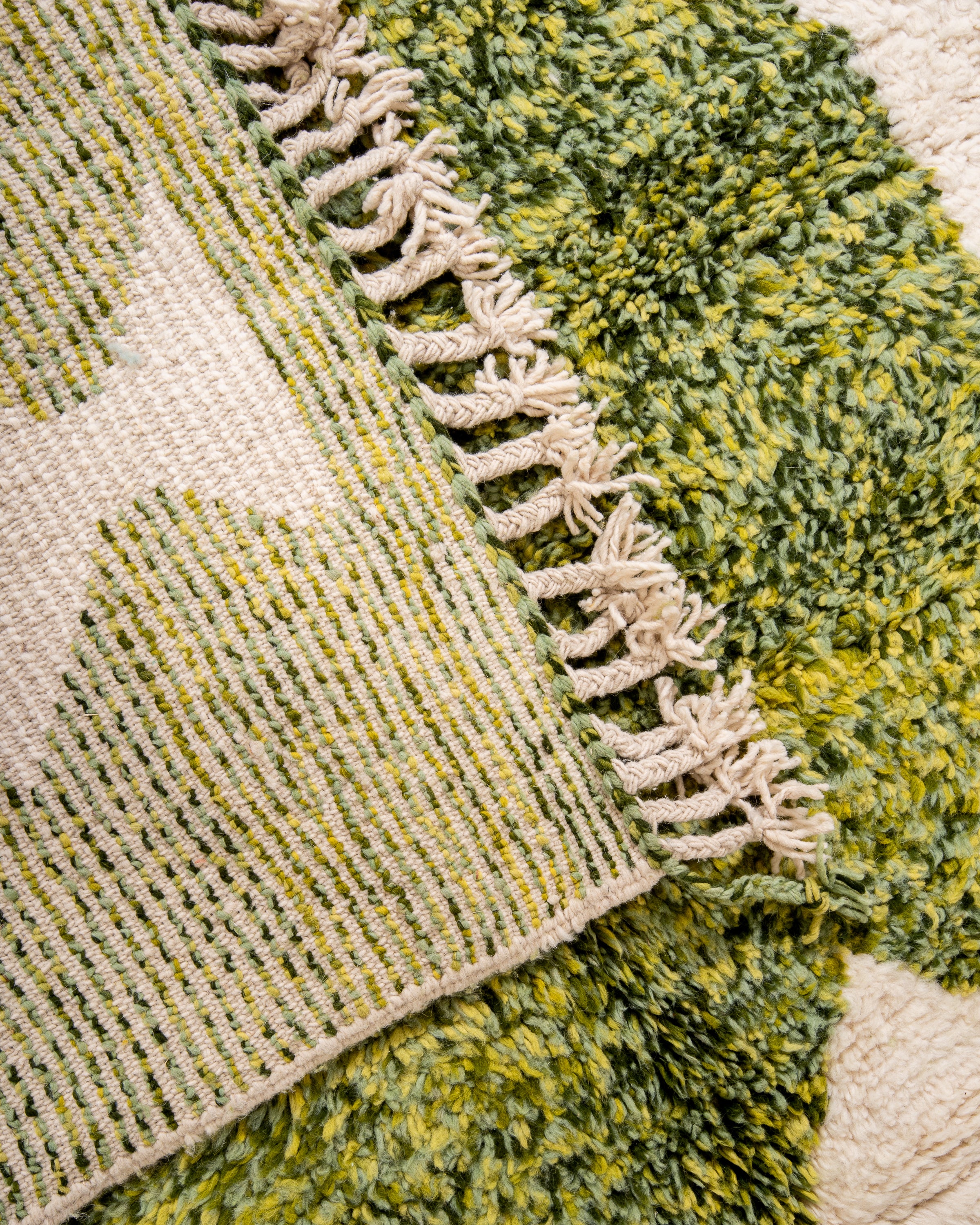 Modern designer handcrafted Berber rug from morocco Beniourain with beautiful colors and patterns