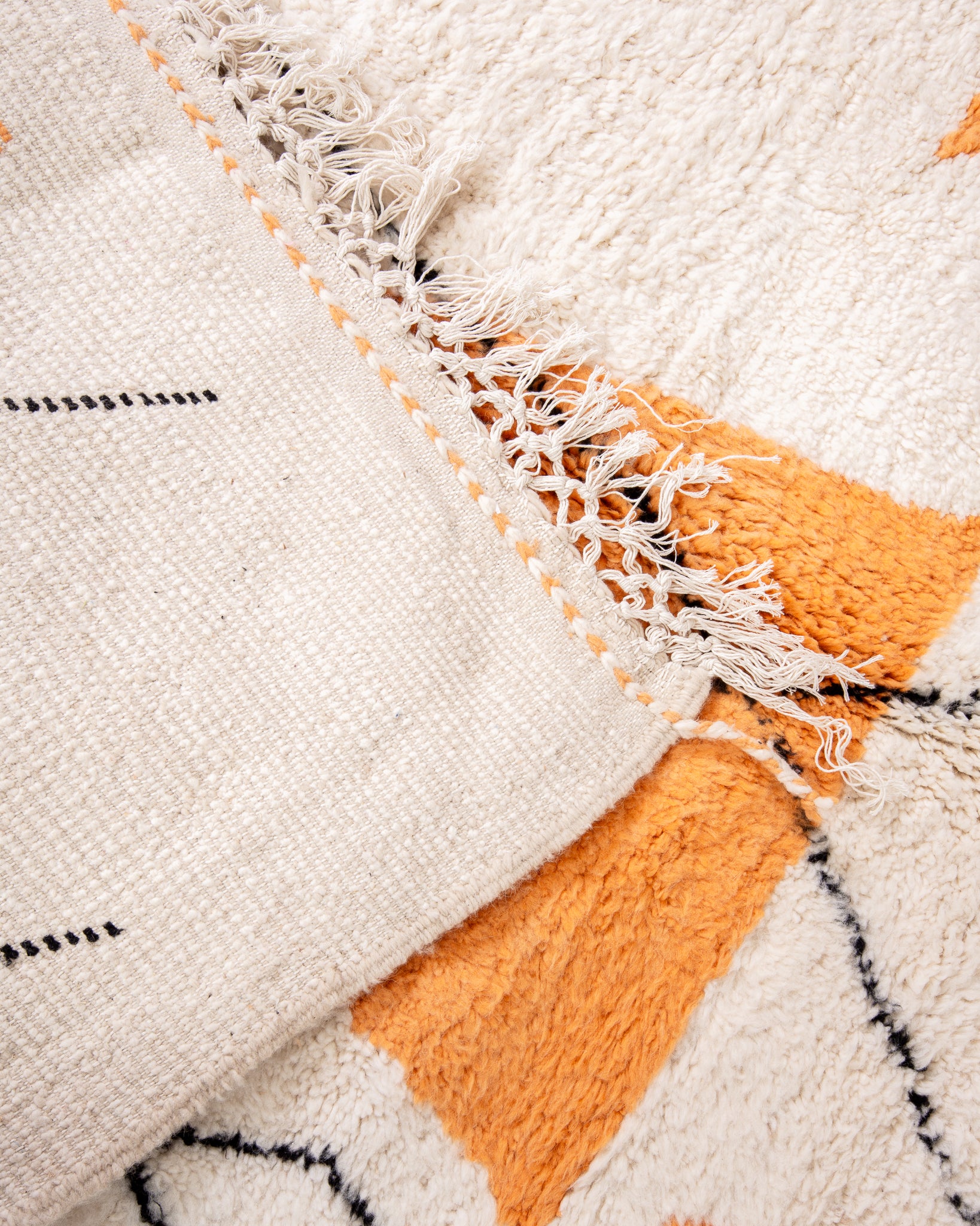 Modern designer handcrafted Berber rug from morocco Beniourain with beautiful colors and patterns