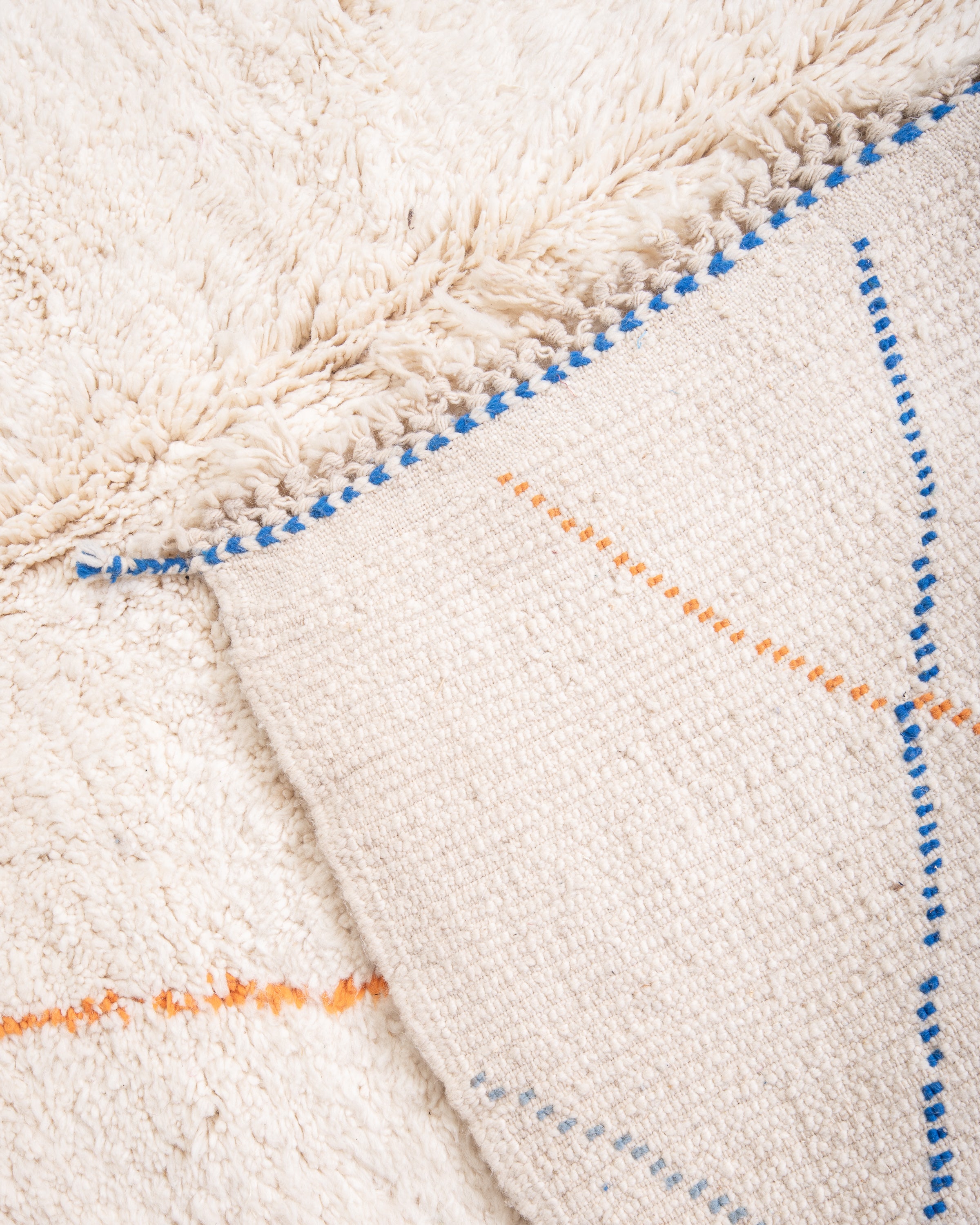 Modern designer handcrafted Berber rug from morocco Beniourain with beautiful colors and patterns