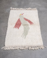 Modern, designer, handcrafted Berber rug from Morocco. Beniourain carpet with beautiful colours and patterns and fluffy wool texture. 