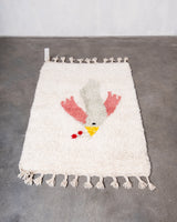 Modern, designer, handcrafted Berber rug from Morocco. Beniourain carpet with beautiful colours and patterns and fluffy wool texture. 