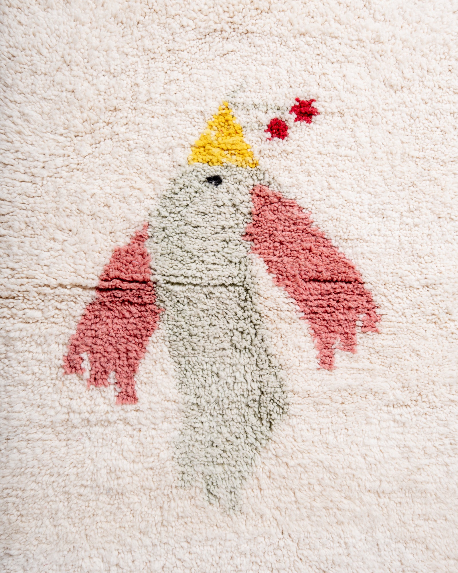 Modern, designer, handcrafted Berber rug from Morocco. Beniourain carpet with beautiful colours and patterns and fluffy wool texture. 