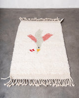 Modern, designer, handcrafted Berber rug from Morocco. Beniourain carpet with beautiful colours and patterns and fluffy wool texture. 